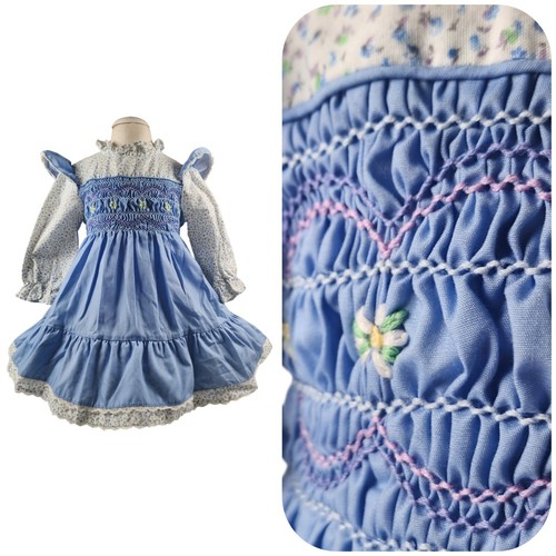 Vtg 70s polly flinders smocked - flinders,