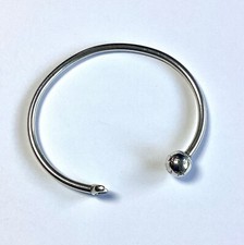 Pandora Moon and Star Sterling Silver Open Bangle Excellent Condition S925 ALE  