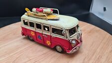 SPLIT SCREEN VW TYPE  CAMPER Hippy Flower BUS VAN TIN PLATE METAL MODEL 
