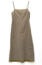 Dosa 100% Silk Maxi Slip Dress Size 4 (L) Taupe Lagenlook Fairy Sleeveless