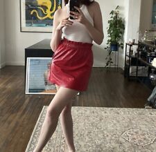 Zara Patent Vegan Leather Red Skirt Small S