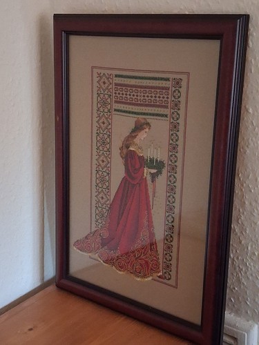 Vintage completed cross stitch - vintage,