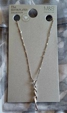 M&S Silver Plated Twist Pendant Necklace