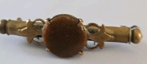 Antique goldstone nanny brooch - antique,