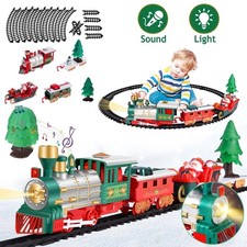 Christmas Train Set Electric Train Toy Track Train Toy with HeadLight&Sound UK