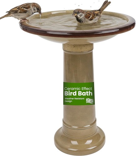 Bird bath ceramic effect - bird,