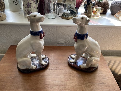 Greyhound figures bookends - greyhound, figures,
