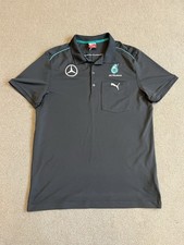 Mercedes GP Petronas Formula 1 Polo Shirt Puma Size L Grey - Racing Top