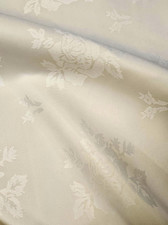 Rectangle, Round Linen Tablecloths, Napkins Covers Wedding - Ivory Rose Pattern