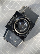 Ihagee Exakta A Black SLR w/ Ihagee Anast. Exaktar 7.5cm F3.5 Lens