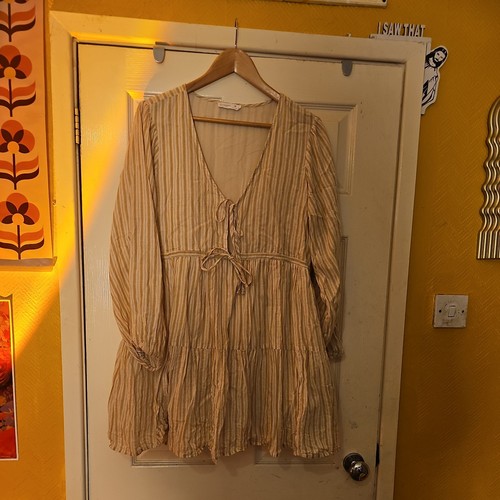 Primark beige striped dress - beige,