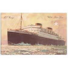 MV GEORGIC Sister Ship to Britannic White Star Line Ocean Liner Postcard Unused