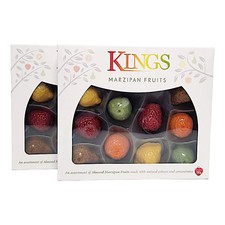 Kings Almond Marzipan Fruits 2 Pack Assorted Natural Colours & Flavours Sweets