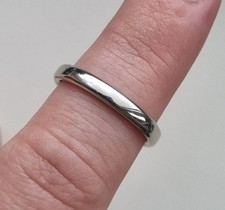 950 Palladium Hallmarked Wedding Band Ring 3.4g Q 3mm