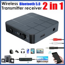 2 in1 Bluetooth 5.0 Wireless Receiver Transmitter RCA To 3.5mm Aux Audio Adapter