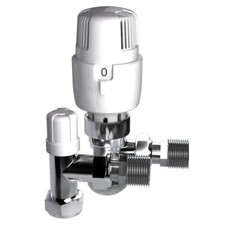 Inta i-therm 15mm Angled Thermostatic Radiator Valve TRV White 15TWINA