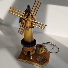 Vintage Italian Hand Calved Musical  Windmill Light 1950s