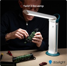 Portable flip desk - desk, lamp