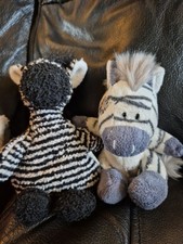 Vintage Russ Home Buddies Zebra Plush Beanie With My Blue Nose Friends Chip Rare