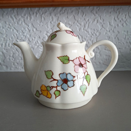 Ceramic floral mini tea pot - ceramic,