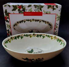 BOXED PORTMEIRION THE HOLLY AND THE IVY OVAL SERVING BOWL