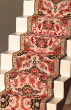 Red and Cream Stair Carpet for