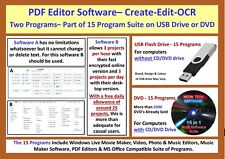 PDF Editing Editor OCR Software Suite on USB or DVD Plus 14 Bonus Programs
