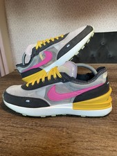 Nike Waffle One Grey Pink Yellow  Trainers Sneakers Size UK 8