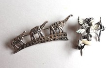 2 Vintage Silver & Marcasite