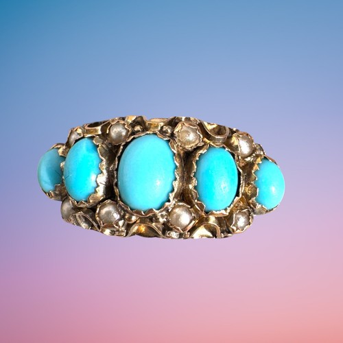 Edwardian 9ct gold turquoise - 9ct,