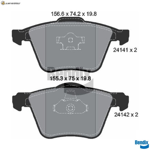 Brake pad set disc - set,