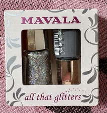 Mavala Nail Polish Set 217 New-York Grey & Pure Diamond Glitter 2x5ml New 