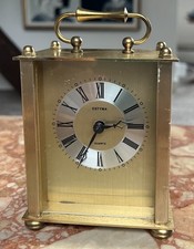 Estyma West Germany Battery-Operated Brass Carriage Clock Good Working Order