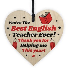 Teacher Wooden Heart Thank You