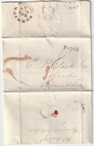 1845 prepaid pmk norwich - 1845,