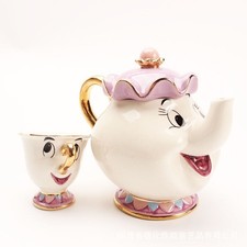 NEW Teapot Mug Cartoon Beauty And The Beast Mrs Potts Chip Tea Pot Cup Set Gift#