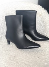 H&M Heeled ankle boots in soft leather With Pointed Toe |Size UK5 |EUR 38