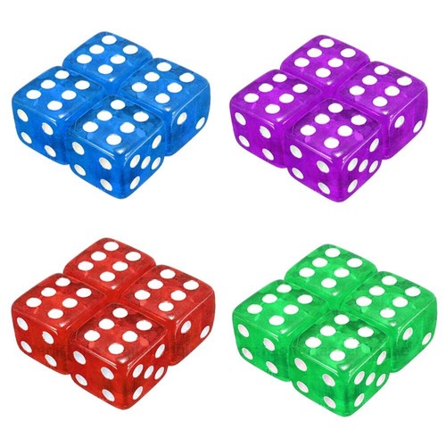 4pcs clear dice valve - clear, tyre