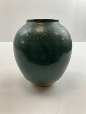 Vintage Green Ceramic Head Vase Decorative Art Pottery Display Piece 19cm Tall