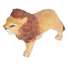 Lion Shape Decor Lion Statue Wood Ornament Home Tabletop Wooden Lion Figurine