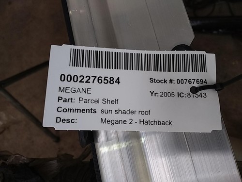Renault megane parcel shelf - renault,