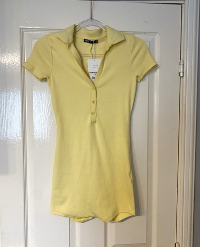 Zara yellow ribbed button - zara,