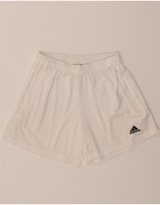 ADIDAS Womens Climalite Sport Shorts UK 8/10 Small White Polyester TH09