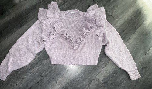 Lilac zara ruffle cropped - lilac,