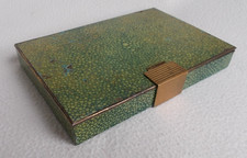 Vintage 30's Art Deco Shagreen Style Minaudiere Powder Compact & Cigarette Case