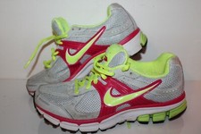 Nike Pegasus 27 Running Shoes, #396040-076, Gray/Pink/Volt, Womens Size 8