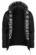 Soul Star Mens Puffer Jacket Hooded Winter Coat Warm Zip Up Outerwear S-XXL