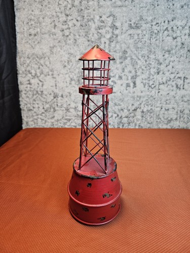 Red metal navigational buoy - navigational,