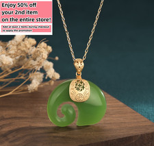 Jade Elephant Pendant Necklace