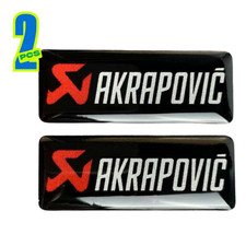 2x AKRAPOVIC 3D Mini Stickers Metal Decals for Motorcycles & Model Cars